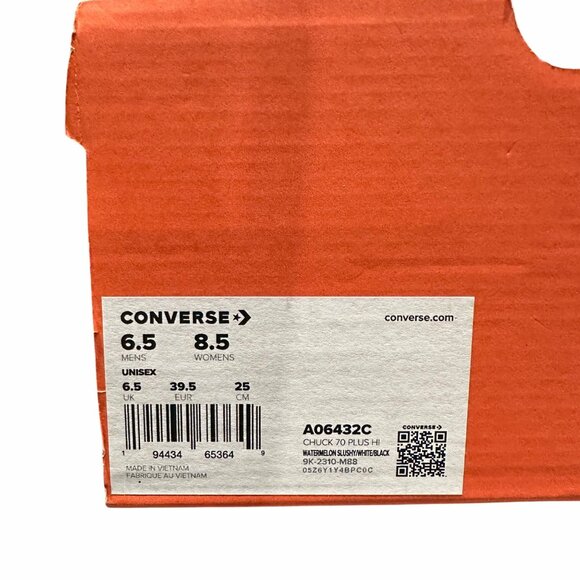 ⭐Converse Chuck 70 Plus Hi Top Platform Sz 6.5 Mens Shoes Orange Sneaker A06432C - Picture 8 of 10